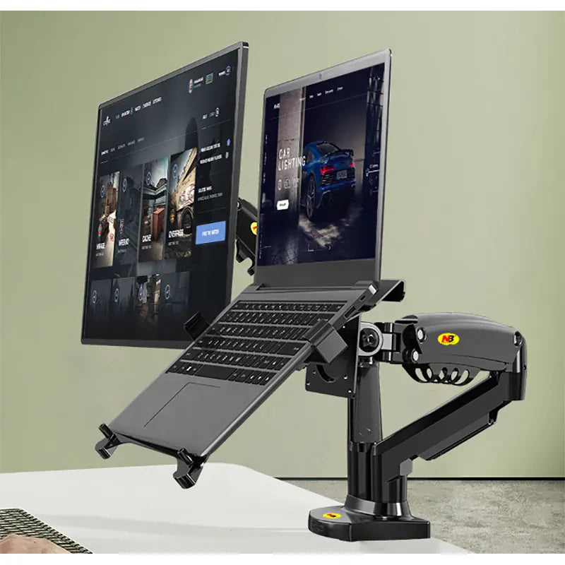 Bras articulé écran PC et support laptop ressort à gaz