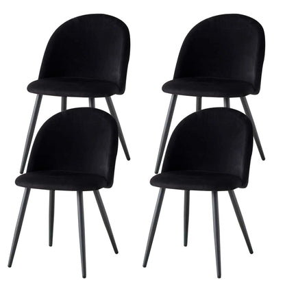 Chaise de réunion style nordique en velours | SET DE 4 PIÈCES