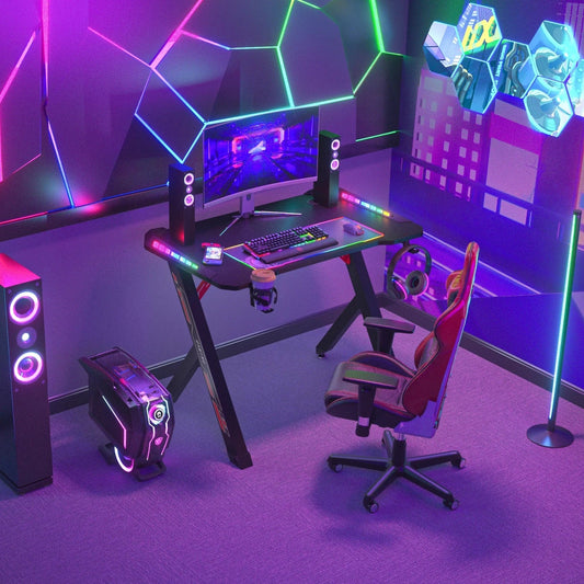 Bureau gamer avec led