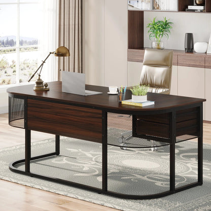 Bureau bois et noir 4 tiroirs