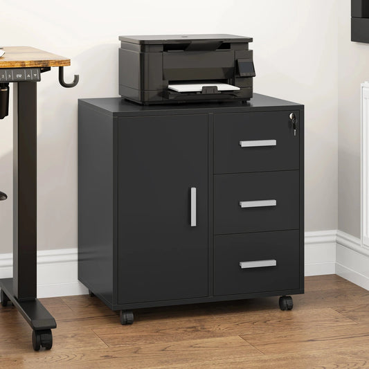Gros caisson de bureau noir 3 tiroirs