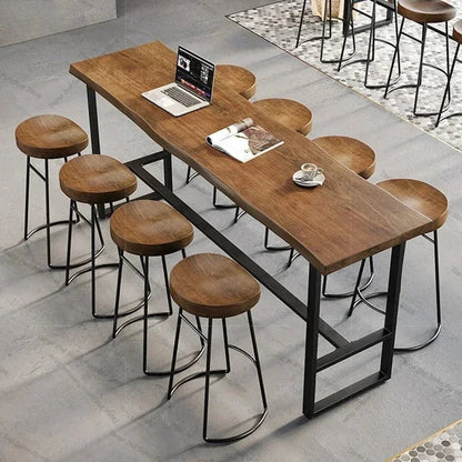 Table haute longue style rustique