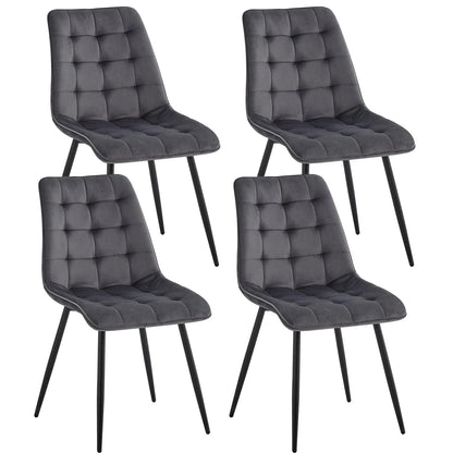 Chaise de réunion en velours | SET DE 4 PIÈCES