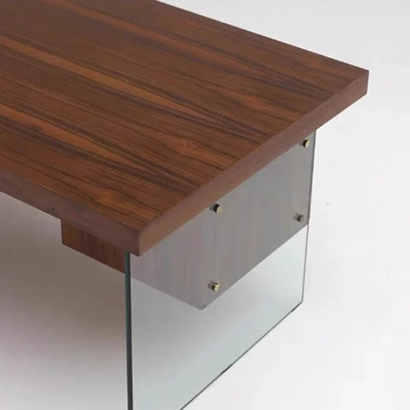 Bureau design en verre et bois