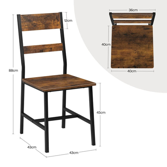 Chaise style industriel bois métal | SET 2 À 4 PIÈCES