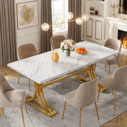 Table de réunion blanche et doré