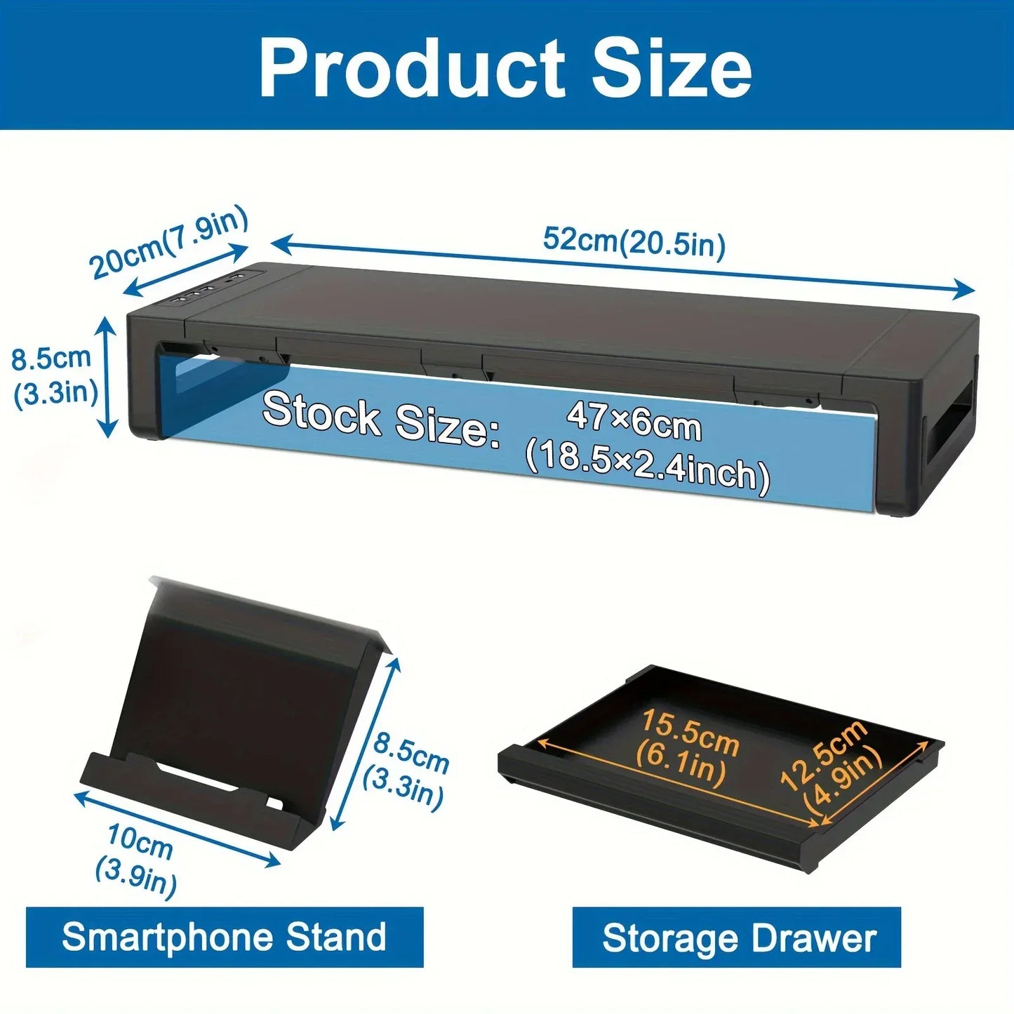 Rehausseur écran pliable avec tiroir et port USB