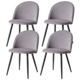 Chaise de réunion style nordique en velours | SET DE 4 PIÈCES