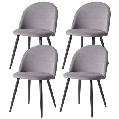 Chaise de réunion style nordique en velours | SET DE 4 PIÈCES