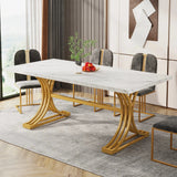 Table de réunion blanche et doré