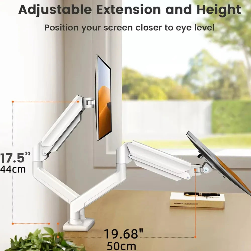 Bras articulé double écran PC 13 à 32 pouces