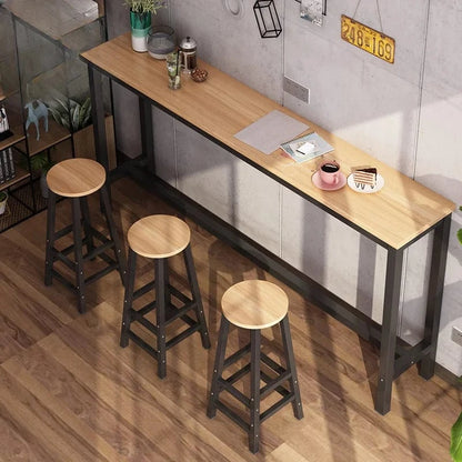 Table haute noir et bois