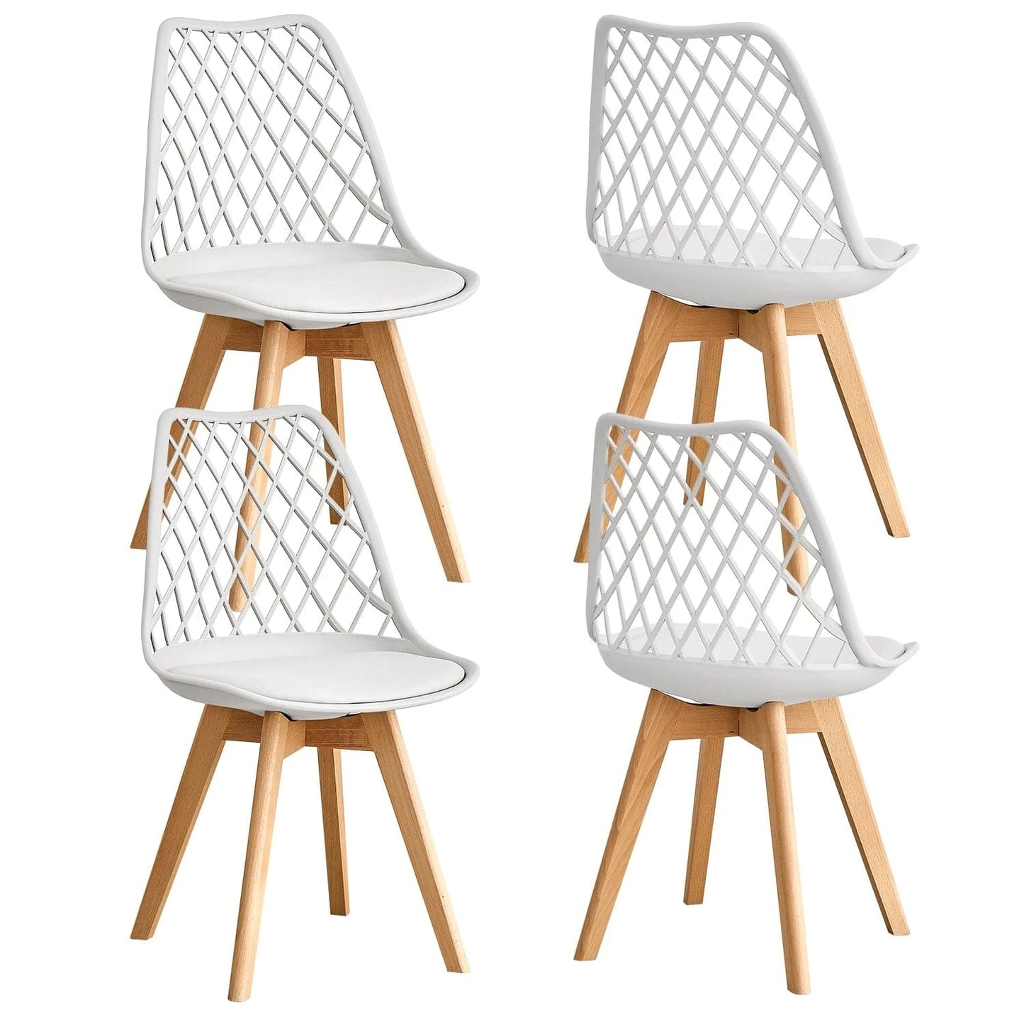 Chaises dossier quadrillé | SET de 4 à 6 chaises