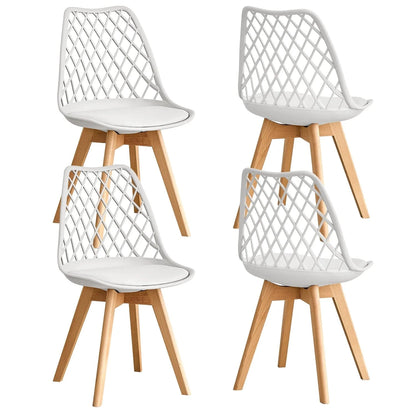 Chaises dossier quadrillé | SET de 4 à 6 chaises