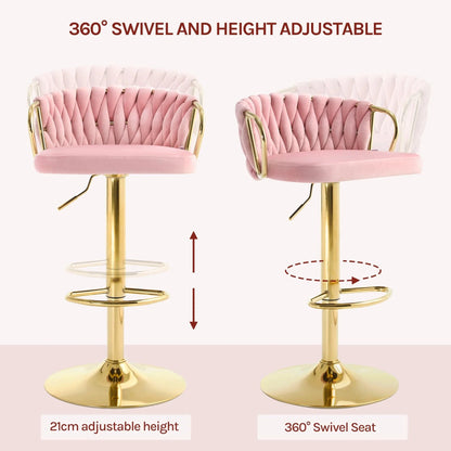 Chaise haute bureau en Velours | SET 2 PIÈCES