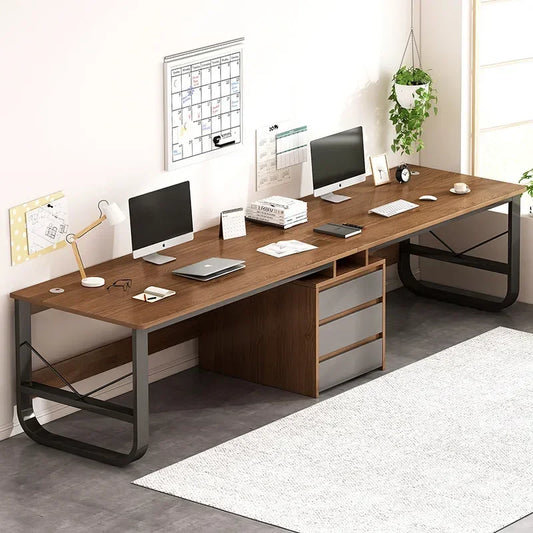 Bureau double avec rangement