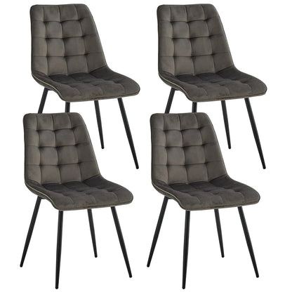 Chaise de réunion en velours | SET DE 4 PIÈCES