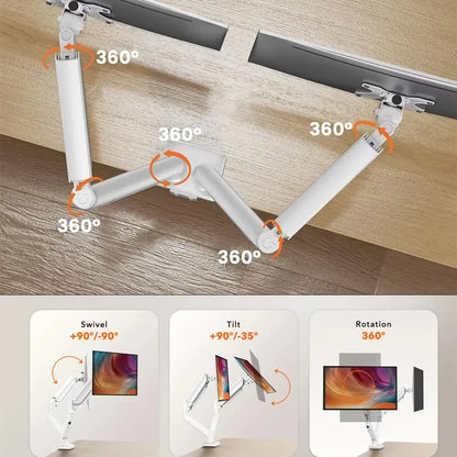 Bras articulé double écran PC 13 à 32 pouces