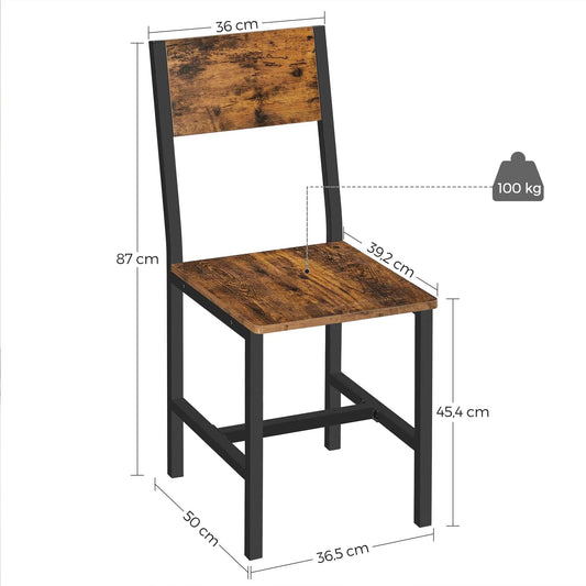 Chaise style rustique | SET DE 2 PIÈCES