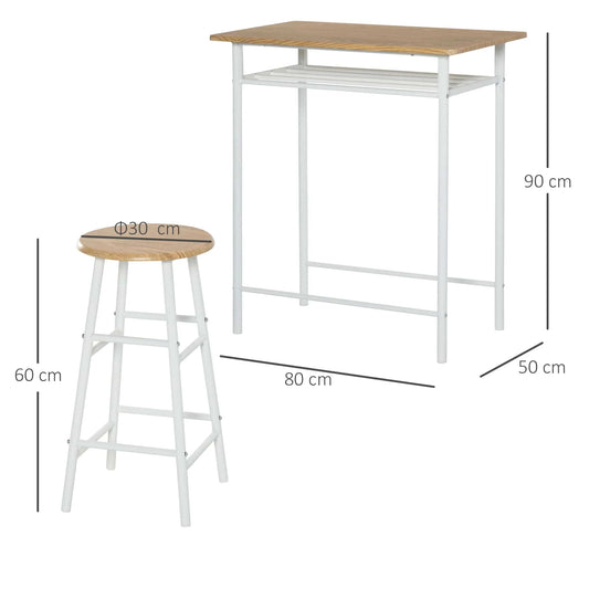 Ensemble table haute de bar et 2 chaises