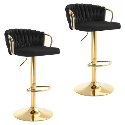 Chaise haute bureau en Velours | SET 2 PIÈCES