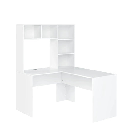 Bureau angle blanc avec etagere