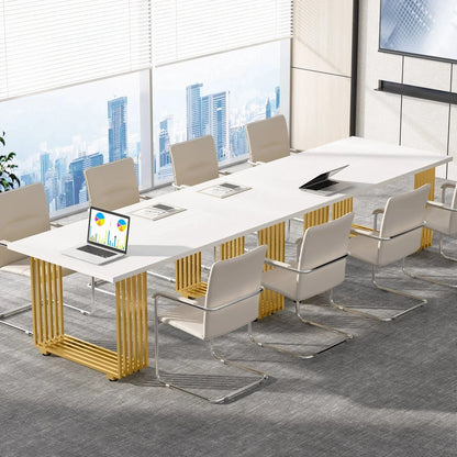 Bureau blanc et doré