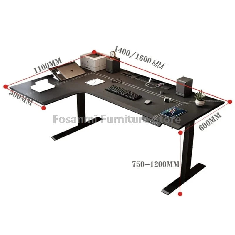 Bureau assis debout plateau bois massif