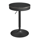 Table ronde haute aspect cuir