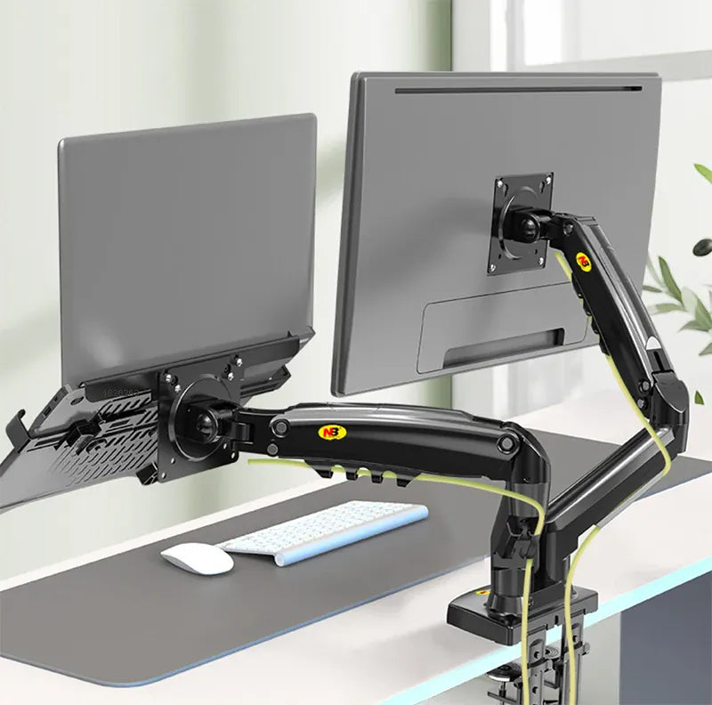 Bras articulé écran PC et support laptop ressort à gaz