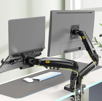 Bras articulé écran PC et support laptop ressort à gaz
