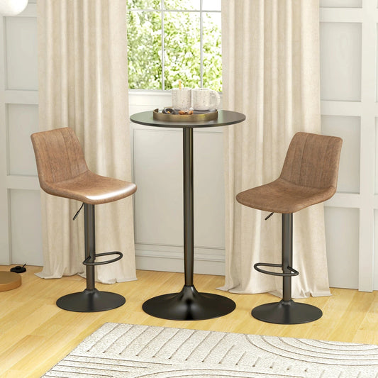 Table haute ronde noire
