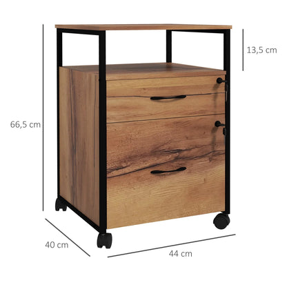 Caisson bureau à tiroirs en bois