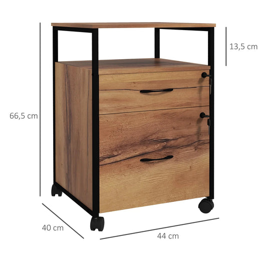 Caisson bureau à tiroirs en bois