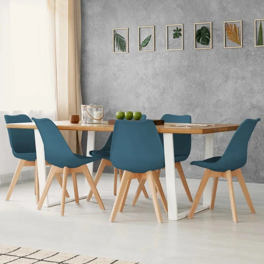 Chaises design nordiques pieds en bois de hêtre | SET de 6 pièces