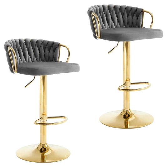 Chaise haute bureau en Velours | SET 2 PIÈCES