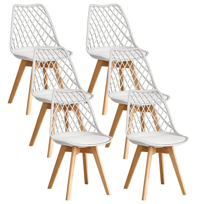 Chaises dossier quadrillé | SET de 4 à 6 chaises