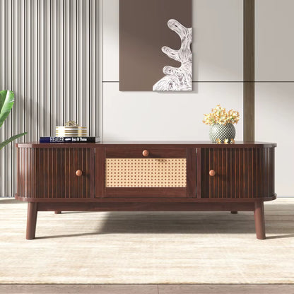 Table basse design scandinave avec cannage