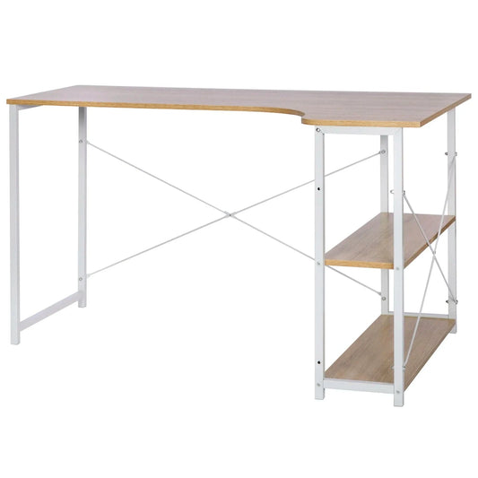 Bureau scandinave métal noir et bois étagère