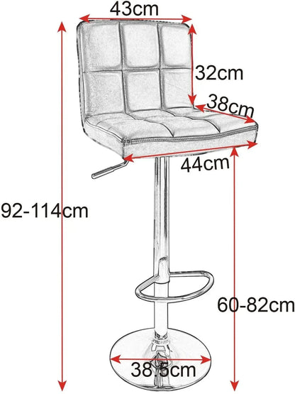 Chaise haute bureau en tissu | SET 2 PIÈCES