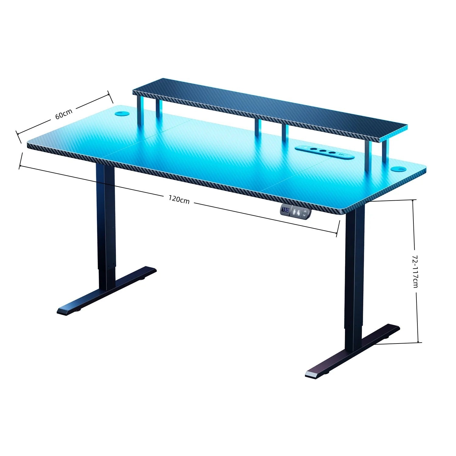Dimensions du bureau assis debout 120 x 60 centimètres