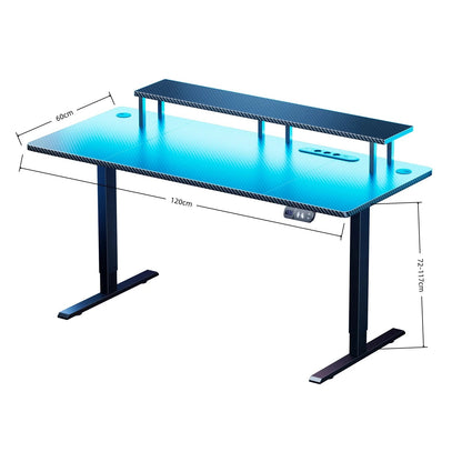 Dimensions du bureau assis debout 120 x 60 centimètres