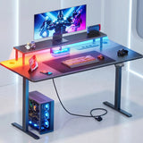 Bureau assis debout gaming avec rehausseur d'écran