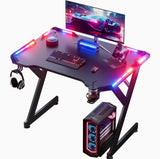 Bureau gamer LED RGB fibre de carbone