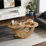 Table basse bois design 2 plateaux