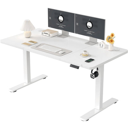 Bureau assis debout blanc 140 x 60 cm