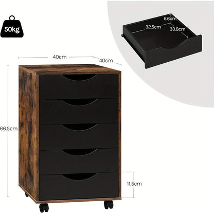 Caisson bureau noir et bois