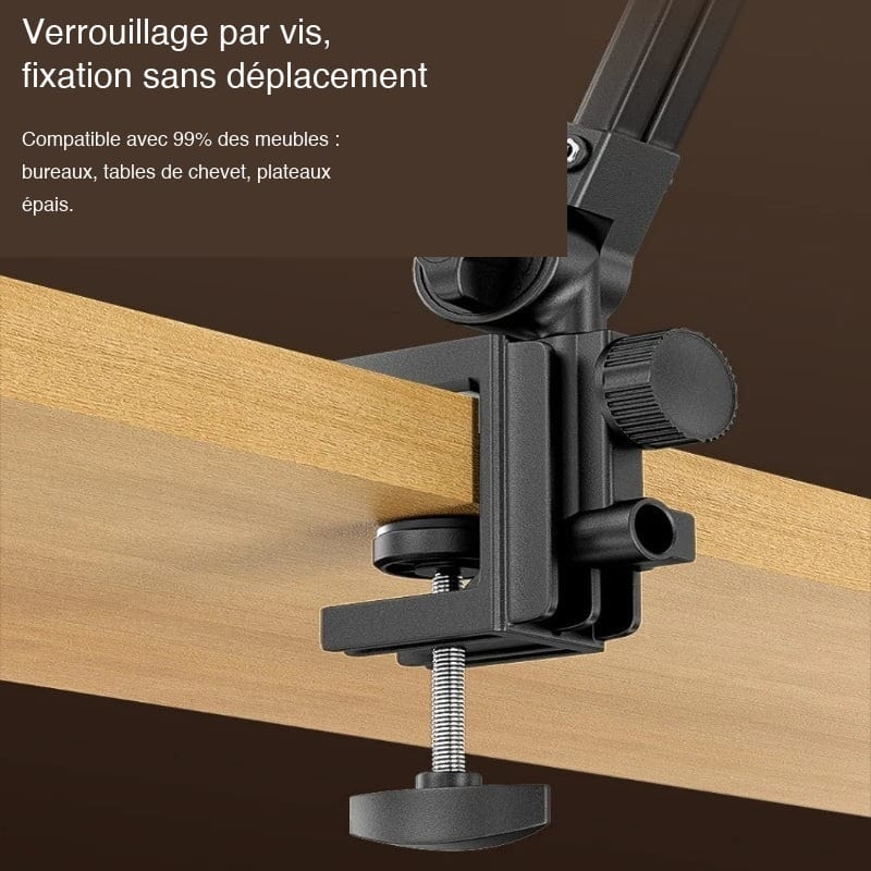 Clamp à vis pour fixer le bras articulé sur bureau ou tête de lit