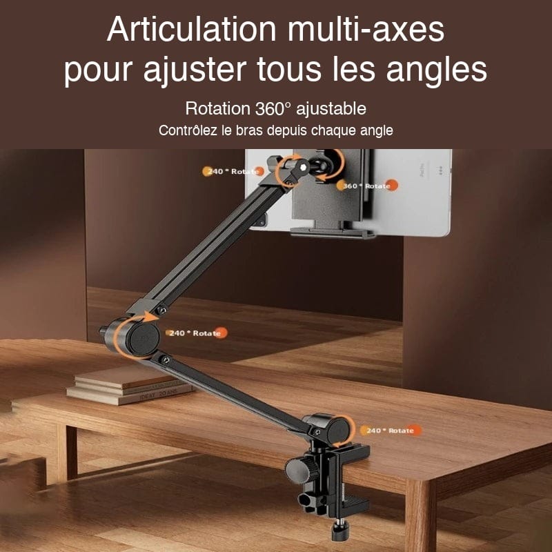 Bras articulé tablette articulation multi-axes pour ajuster tous les angles