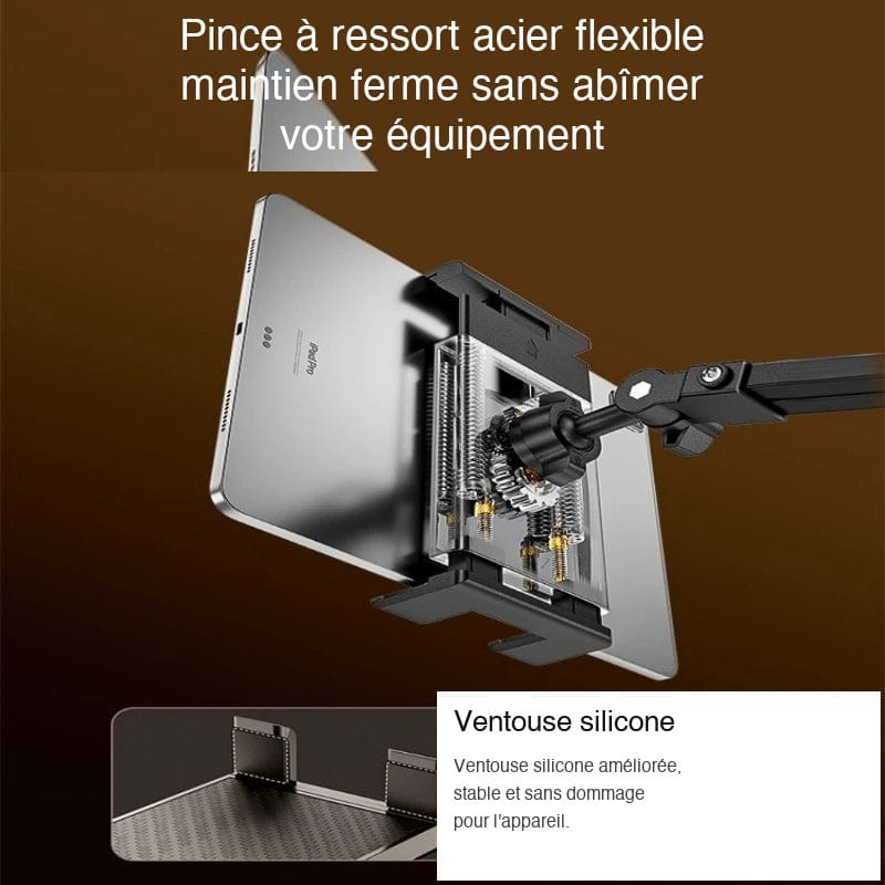 Pince à ressort acier flexible et ventouse silicone